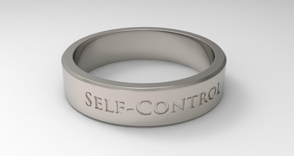autocontrole anel platina polido controle Projeto luxo imprimível moderno joalheria moda prata esterlina dedo argolas 3d print model - Mito3D