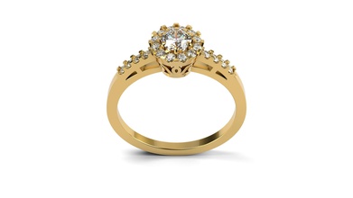 semi anel de montagem o engajamento halo solitaire jóias diamante anéis 3d print model - Mito3D