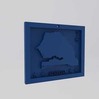 Senegal harita 3d Yazdır model Afrika 3dprint figürinler minyatürler duvar dekor Ulusal anahtar Zincir Sanat plastik geometrik yazdırılabilir 3dprinting ülke dünya ev 3d print model - Mito3D