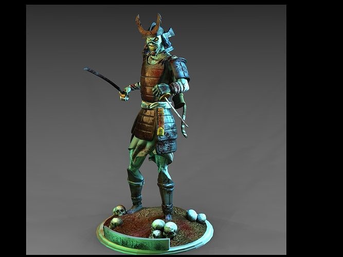 senjutsu samurai estátua segurando espada eddie guerreiro guerrero terror colecionáveis decoração dama ferro rocha armaduras luta metal pesado cavaleiro jogos brinquedos 3D print model - Mito3D