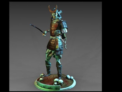 senjutsu samurai estátua segurando espada eddie guerreiro guerrero terror colecionáveis decoração dama ferro rocha armaduras luta metal pesado cavaleiro jogos brinquedos 3d print model - Mito3D