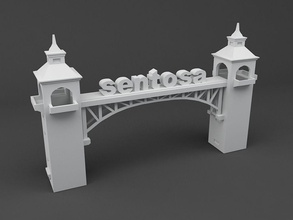 sentosa île porte singapour 3d modèle imprimable impression prêt amusement art sculptures 3d print model - Mito3D