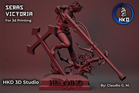 sarà victoria hellsing anime carattere gioco donna giochi fantasia arte vampiro alucard shonen sangue manga inferno cantare pistolero sculture 3d print model - Mito3D