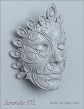 serenity wall art decoration design ornate style pattern flower element floral interior gallery deco botanical ornament wallart decorate fantasy face highdetail house accessories 3d print model - Mito3D