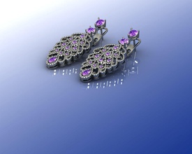 sergi jewelry fashion challenge gold diamond earrings 3d print model - Mito3D