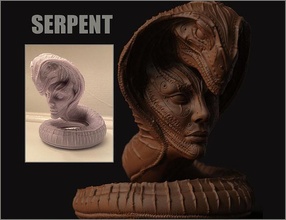 serpent modèle 3dprint idole soutenir reptile statue figurine décor femme vipère personnage original artisanat art sculptures sculpture 3d print model - Mito3D