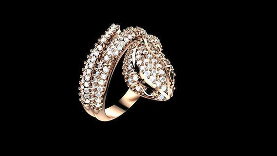serpente ring jewelry gem precious carat accessory luxury gold printable jewel brilliant diamond fashion sapphire brillant rings 3d print model - Mito3D
