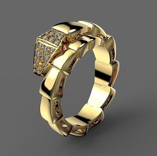serpenti bvlgary squillare bulgari serpente prezioso gioielleria oro lusso stampabile vibora anillo argento gemma brillante diamante moda bellezza gioiello metallico vittoria anelli 3d print model - Mito3D