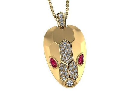 Schlange Halskette Null Schmuck Silber Gold druckbar bulgari Ring Ohrring Anhänger Luxus drucken Marke Diamant Platin Halsketten 3d print model - Mito3D