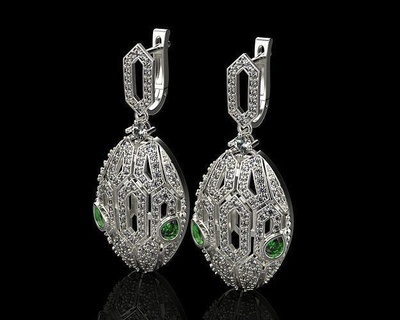 serpents bvlgari earrings 138 diamond gold jewel jewelry brilliant ring engagement sterling fashion beauty earring sapphire bracelet luxury 3d print model - Mito3D