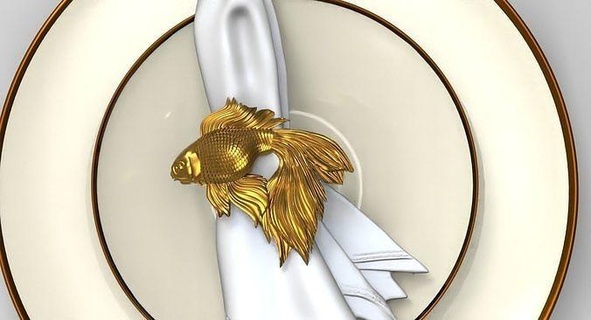 servizio tovagliolo braccialetto Palla giapponese cucinaservizio foodservice pesce ristorante fishmodel 3dprintmodel slaprintmodel frutti mare acquatico alga marina arte 3d print model - Mito3D