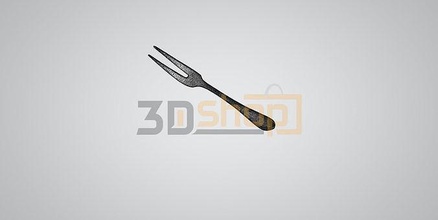 serving fork - kitchen tool cutlery 3d scan kitchenset foodtools houseware food house dining 3d print model - Mito3D