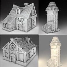 set - farm houses village horse architecture building rural barn tower cabin shack house cottage shanty suburban log bungalow residential 3d print model - Mito3D