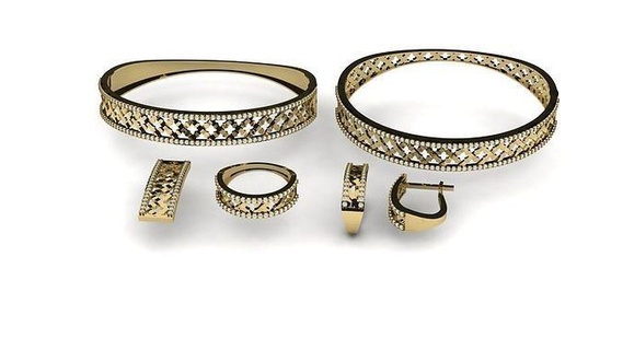set 001 jeweller gold silver wedding platinum diamond ring gem jewelry 3d print model - Mito3D
