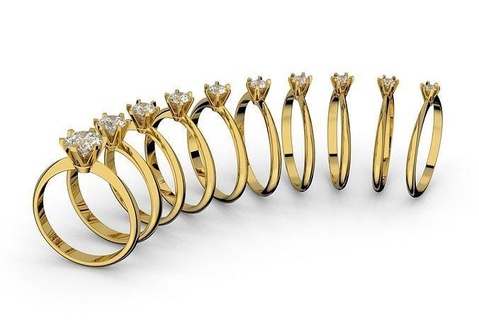 set 10 engagement rings tiffany style jewelry precious luxury gold jewel brilliant diamond ring printable gem 3d print model - Mito3D