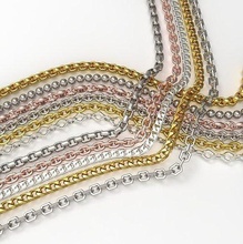 ayarlamak 1 of basit zincirler takı altın zincir bilezikler gümüş yazdırılabilir el yapımı miami küba bağlantı gergedan kilit kolye 3d print model - Mito3D