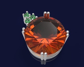 ensemble 2 pendentif orange calcul in argent cadre bijoux mode belle or diamant imprimable gemme goujat saphir rubis brillant platine sterling pendentifs 3d print model - Mito3D