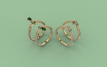 conjunto 389 joalheria jóia jóias argolas aneis anillo Joyas diamante anel moda ouro imprimível Projeto brilhante beleza 3d print model - Mito3D