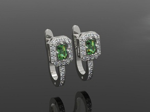 impostato 3 orecchino smeraldo diamante cerchio orecchini gioielleria moda beaut oro argento stampabile gemma perla cad zaffiro rubino brillante platino calcolo sterlina produzione 3d print model - Mito3D