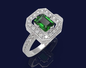 impostato 3 squillare smeraldo diamante gioielleria moda beaut oro argento stampabile perla gemma cad zaffiro rubino brillante platino calcolo sterlina produzione anelli 3d print model - Mito3D