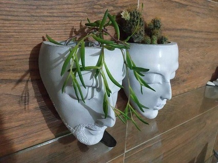 conjunto 3 vasos planta maceta decoración ollas floreros humano diseño casa plantas florero macetas libro 3d print model - Mito3D