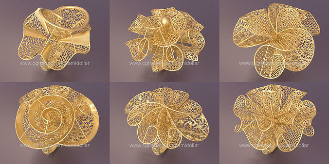 Ayarlamak 6 ultra vizyon rings 016 ultravizyon yüzük yüzükler altın gümüş Bedava Gemvision Türk jcad mücevherat mücevher takı 3D print model - Mito3D