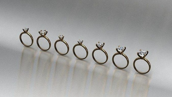Ayarlamak 7 yüzükler altın takı Sanat düğün sterlin elmas yüzük tasarım mücevher 3d print model - Mito3D