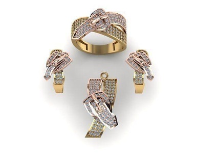 set b601 ring rings diamond gold solitaire silver pendant pendants jewelry engagement necklace bracelets 3d print model - Mito3D