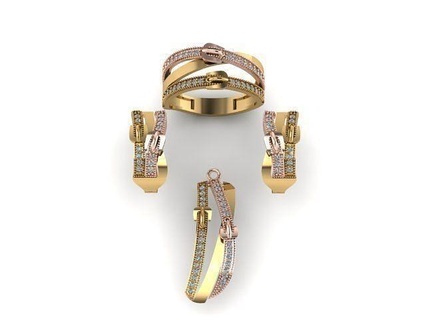 set b604 ring rings diamond gold solitaire silver pendant pendants jewelry engagement necklace bracelets 3d print model - Mito3D