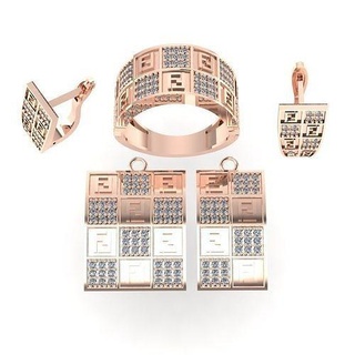 set b606 ring rings diamond gold solitaire silver pendant pendants jewelry engagement necklace bracelets 3d print model - Mito3D