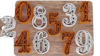 a set of numbers cookies shapes 3d printer cooking delicious food cute holiday kids dough bakery products dessert family baking birthday bread baked number figures hobby diy 3d print model - Mito3D