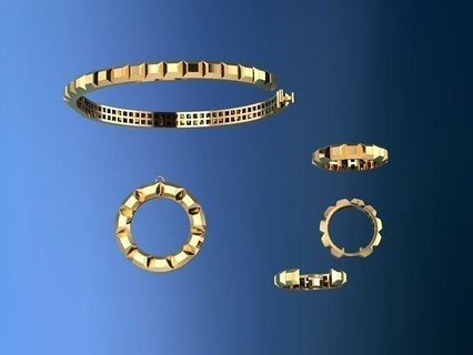 conjunto clou Paris pulseira Boucheron desing pulseiras elegante moda joalheria hardware luxo ouro parafuso Casamento livro amar modelos 3d print model - Mito3D