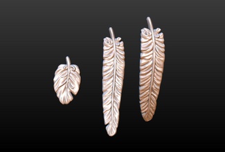 set feathers jewelry feather bird angel cherub other 3d print model - Mito3D