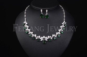 set feilang -cg316 love gold diamond parur necklaces earrings necklace bijoux 3d jewelry 3d print model - Mito3D