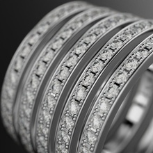 conjunto of hembra anillos curva pavimentar anillo joyería metálico enlatado paquete mujer aluminio aire libre lata arte símbolo cromo monocromo joya 3d print model - Mito3D