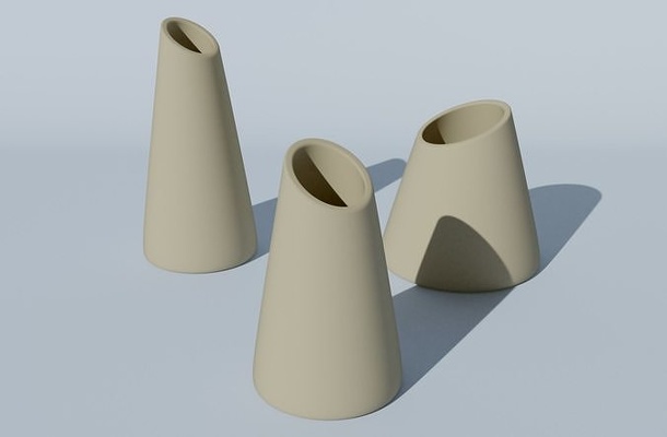 einstellen of 3 dekoration vasen blumen 3d drucken 3dprint vase blume pflanze topf sammlung innere dekor lehm stift halter unterstützung haus pflanzen 3d print model - Mito3D