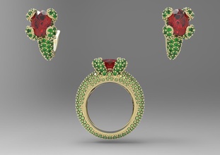 definir de forma oval gemas jóias stl 3dm anel brinco pave corte a moda diamante o engajamento diamantes anéis clássico presente degrisogono grisogono degrisogno grisogno 3d print model - Mito3D