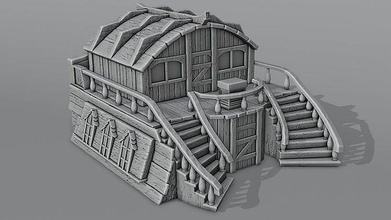 conjunto pirata arquitetura navios mar oceano água casa construção 3dmodels 3dprinting jogos brinquedos 3d print model - Mito3D