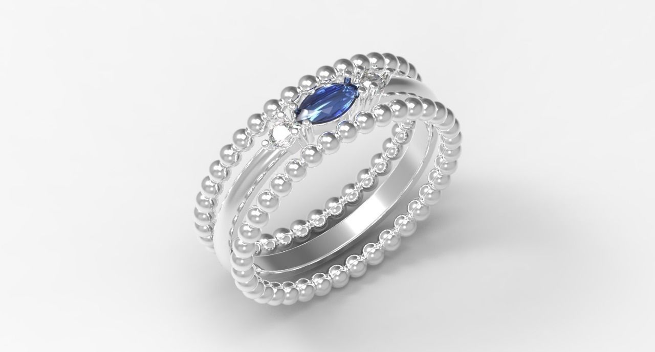 conjunto de anillo la joyería oro plata el platino gem imprimible diamante sterling moda creación prototipos lujo boda otros joya 3dprint los anillos 3D print model - Mito3D