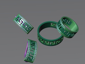 set di anelli orecchini gioielli gli oro le pietre il design altri 3d print model - Mito3D