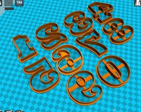 set stl file numbers -cookie cutter 3d model number print 3dprinter imprint cutting cookie mold gingerbread kitchen hobby diy 3d print model - Mito3D