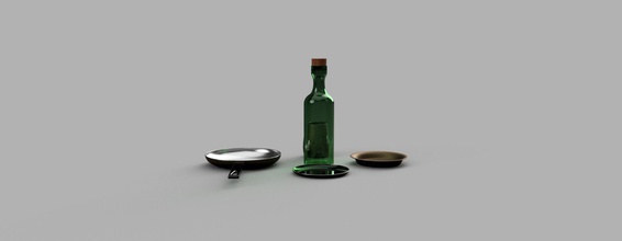 impostato of stoviglie bottiglia piatto piano tazza bicchiere casalinghi piatti vino birra pentolame bar cap arte retrò cucinando cucinare padella giochi giocattoli 3d print model - Mito3D