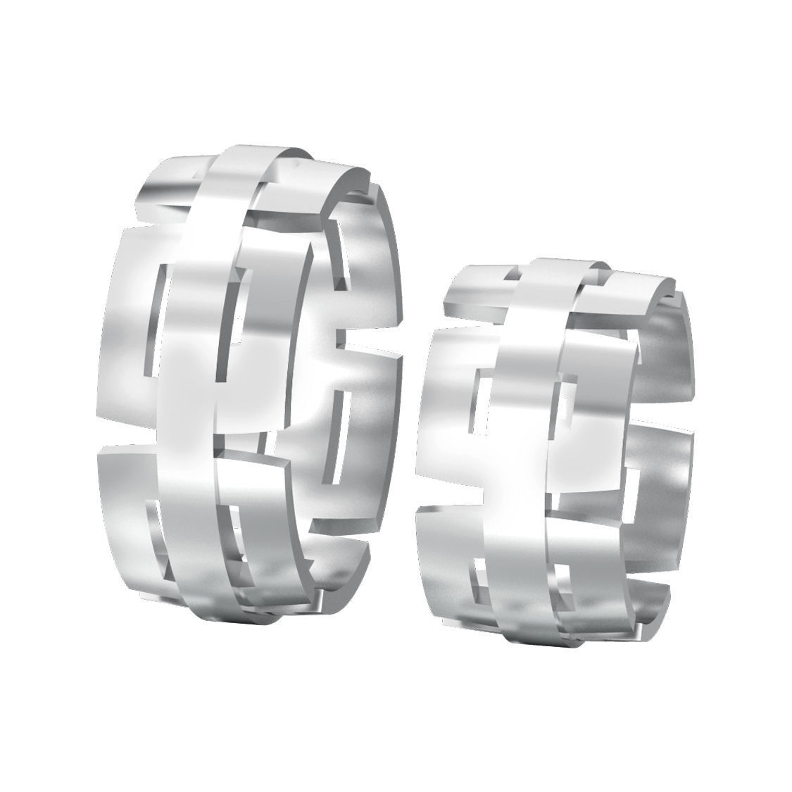 ensemble of géométrique mariage anneaux bague bijoux bijou engagement gemme récit diamant mode or engagem imprimable goujat argent menton 3D print model - Mito3D
