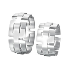 ensemble de deux géométrique des anneaux mariage l'anneau les bijoux joyau l'engagement gem histoire le diamant la mode or engagem imprimable cad d'argent géométriques menton 3d print model - Mito3D