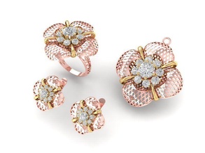 set ultra vision 52 jewelry fashion accessories gold diamond woman women design 3d print model - Mito3D