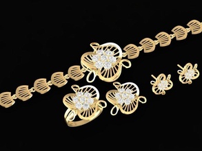 set ultra vision 53 jewelry fashion accessories gold diamond woman women design 3d print model - Mito3D