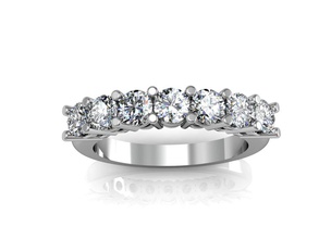 seven stones jewelry ring jewel gold fashion engagement platinum diamond sapphire ruby 3d rhino lady woman rings 3d print model - Mito3D