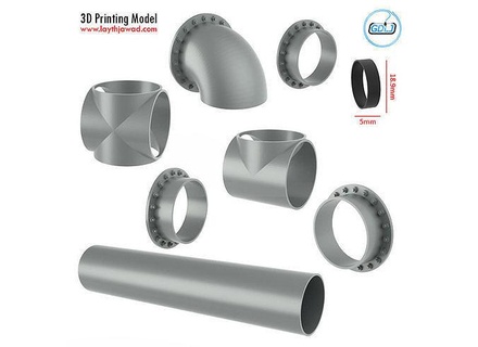 aguas residuales tubo montaje tubos agua envase pesado tecnología maquinaria artilugio casa 3d print model - Mito3D