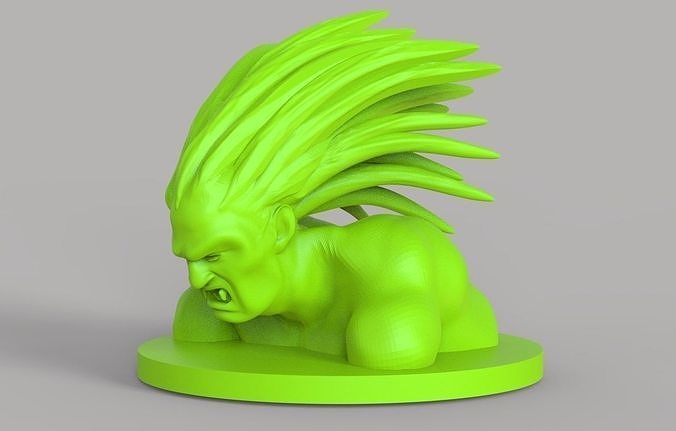 sf2 Blanka sokak dövüşçü 2 video oyunları oyunlar hayran Sanat büst heykel Brezilya canavar yaratık heykeller 3D print model - Mito3D