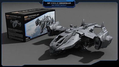 sf eagle dropship - 3d print model vehicle military futuristic spacecraft space technology games toys 3d print model - Mito3D
